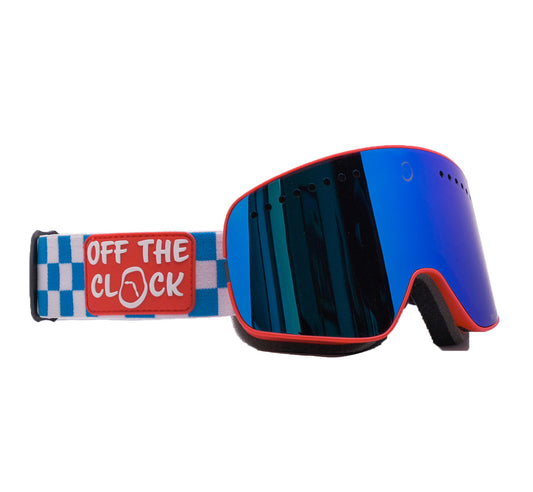 Red White & Blue magnetic lens snowboard goggles 